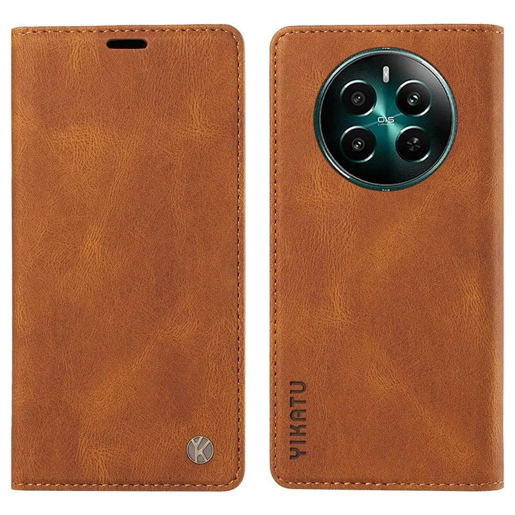 YIKATU YK-004 For Realme Narzo 70 5G  /  Narzo 70 Pro 5G  /  P1 5G  /  12 4G  /  12+ 5G Case Leather Skin-Touch Phone Cover Magnetic Auto-Absorbed