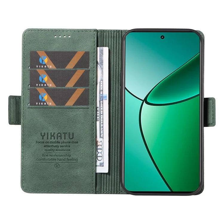 YIKATU YK-005 For Realme Narzo 70 5G / Narzo 70 Pro 5G / P1 5G / 12 4G / 12+ 5G Case PU Leather Wallet Phone Cover Skin Touch Feeling