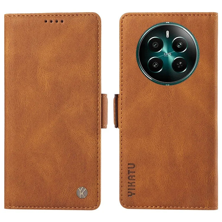 YIKATU YK-005 For Realme Narzo 70 5G / Narzo 70 Pro 5G / P1 5G / 12 4G / 12+ 5G Case PU Leather Wallet Phone Cover Skin Touch Feeling