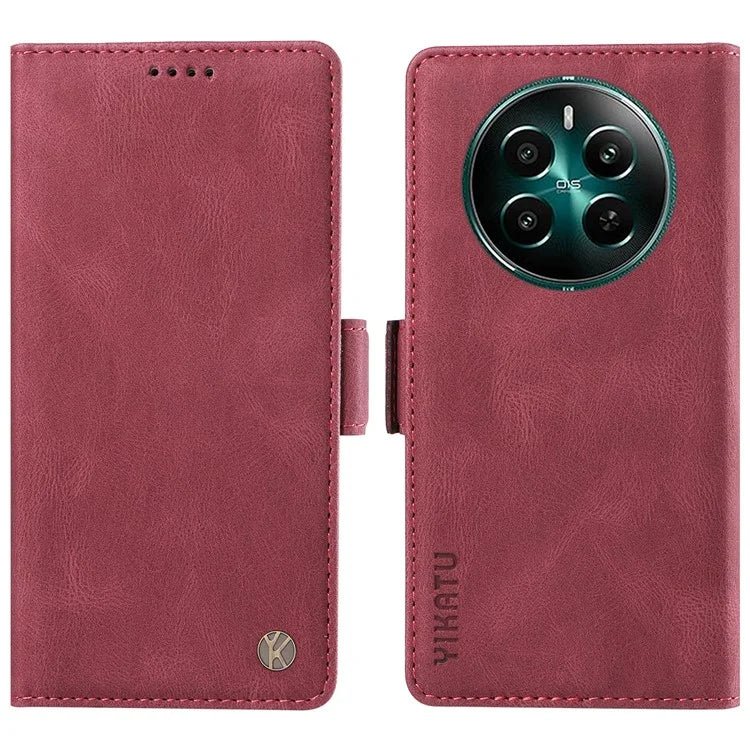 YIKATU YK-005 For Realme Narzo 70 5G / Narzo 70 Pro 5G / P1 5G / 12 4G / 12+ 5G Case PU Leather Wallet Phone Cover Skin Touch Feeling