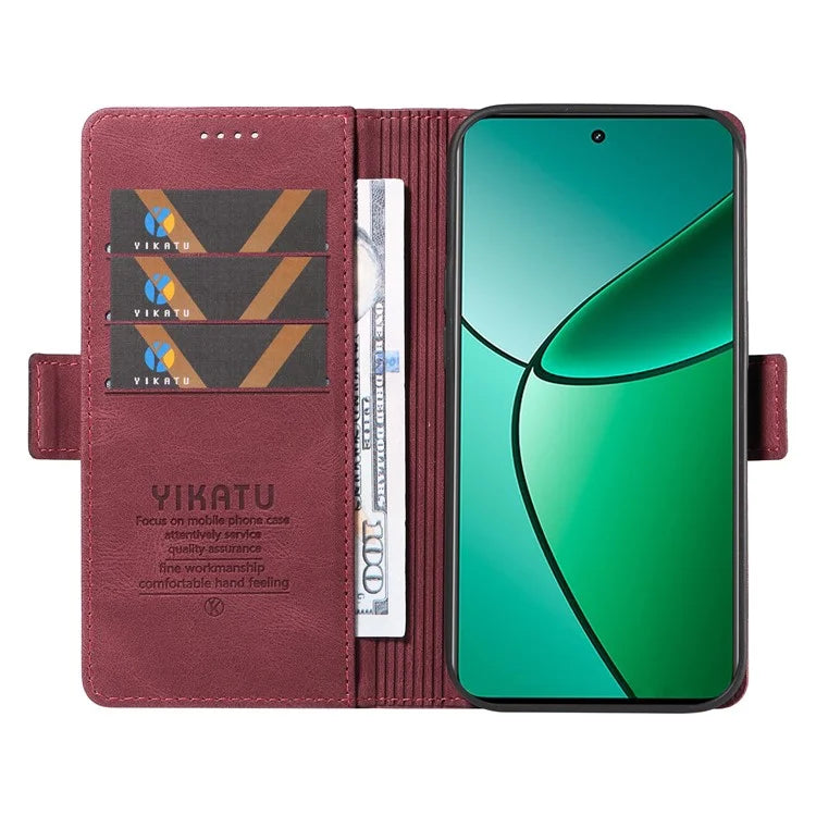 YIKATU YK-005 For Realme Narzo 70 5G / Narzo 70 Pro 5G / P1 5G / 12 4G / 12+ 5G Case PU Leather Wallet Phone Cover Skin Touch Feeling