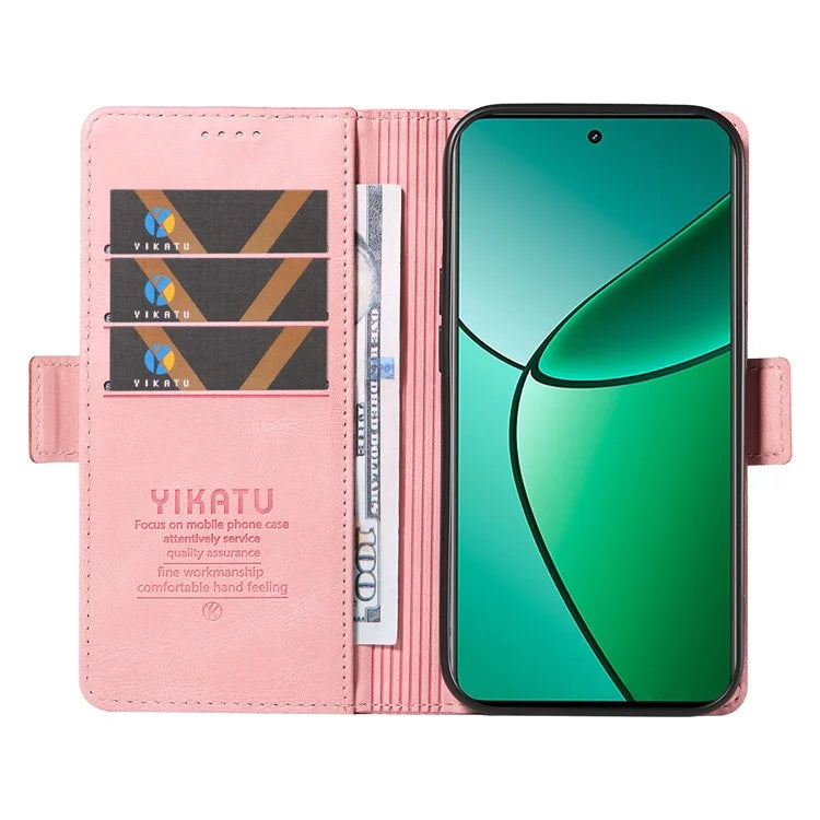 YIKATU YK-005 For Realme Narzo 70 5G / Narzo 70 Pro 5G / P1 5G / 12 4G / 12+ 5G Case PU Leather Wallet Phone Cover Skin Touch Feeling