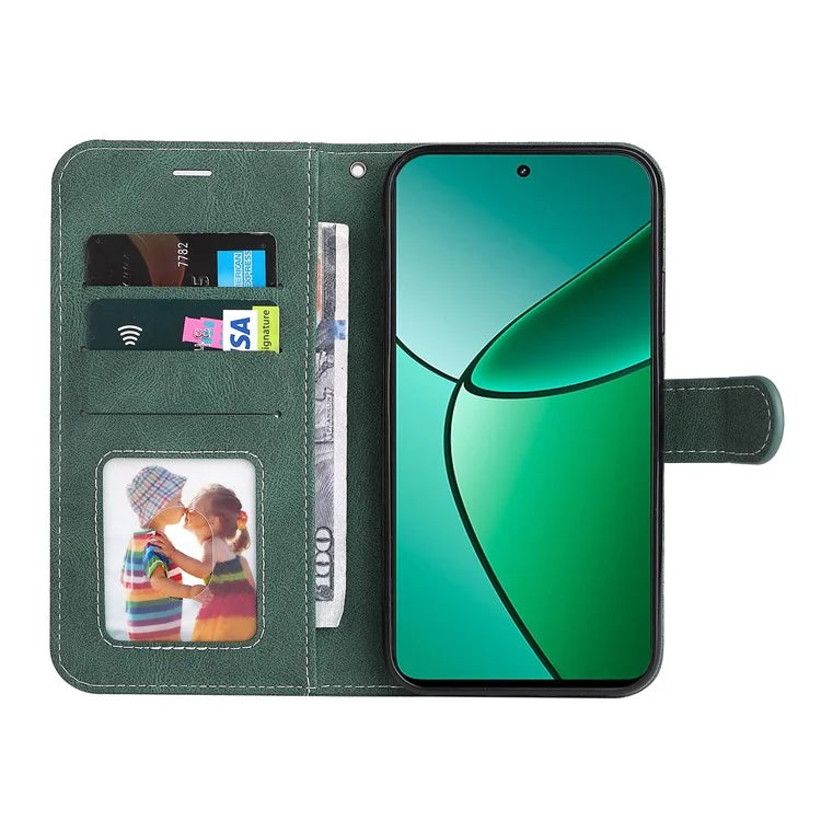 For Realme Narzo 70 5G / Narzo 70 Pro 5G / P1 5G / 12 4G / 12+ 5G Case Flip Wallet Leather Phone Cover 3 Color Splicing