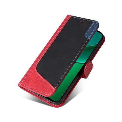For Realme Narzo 70 5G / Narzo 70 Pro 5G / P1 5G / 12 4G / 12+ 5G Case Flip Wallet Leather Phone Cover 3 Color Splicing