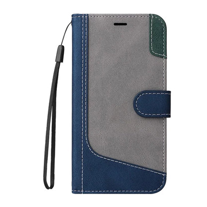 For Realme Narzo 70 5G / Narzo 70 Pro 5G / P1 5G / 12 4G / 12+ 5G Case Flip Wallet Leather Phone Cover 3 Color Splicing