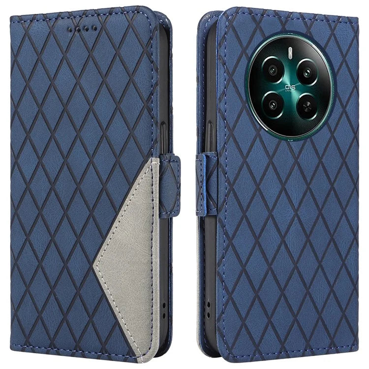 For Realme Narzo 70 5G / Narzo 70 Pro 5G / P1 5G / 12 4G / 12+ 5G Case Rhombus PU Leather Flip Wallet Phone Cover