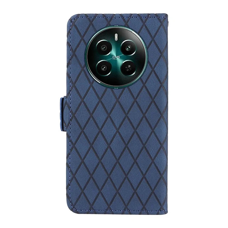 For Realme Narzo 70 5G / Narzo 70 Pro 5G / P1 5G / 12 4G / 12+ 5G Case Rhombus PU Leather Flip Wallet Phone Cover