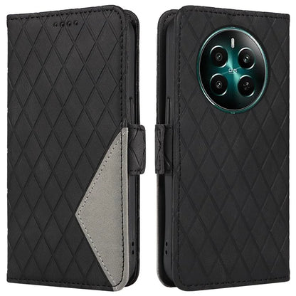 For Realme Narzo 70 5G / Narzo 70 Pro 5G / P1 5G / 12 4G / 12+ 5G Case Rhombus PU Leather Flip Wallet Phone Cover