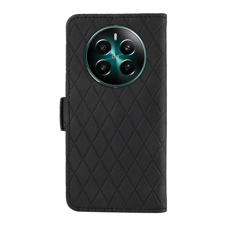 For Realme Narzo 70 5G / Narzo 70 Pro 5G / P1 5G / 12 4G / 12+ 5G Case Rhombus PU Leather Flip Wallet Phone Cover