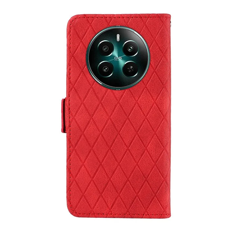 For Realme Narzo 70 5G / Narzo 70 Pro 5G / P1 5G / 12 4G / 12+ 5G Case Rhombus PU Leather Flip Wallet Phone Cover
