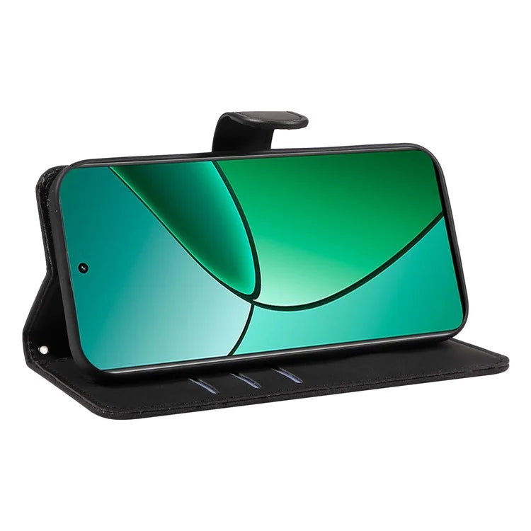 For Realme Narzo 70 5G / Narzo 70 Pro 5G / P1 5G / 12 4G / 12+ 5G Case Stand Wallet Leather Phone Cover Curved Line Wrist Strap