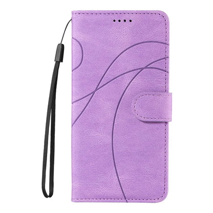 For Realme Narzo 70 5G / Narzo 70 Pro 5G / P1 5G / 12 4G / 12+ 5G Case Stand Wallet Leather Phone Cover Curved Line Wrist Strap