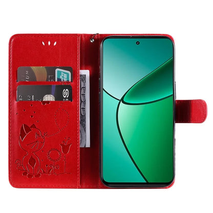 KT Imprinting Flower Series-4 For Realme Narzo 70 5G / Narzo 70 Pro 5G / P1 5G / 12 4G / 12+ 5G Case Cat Bee Pattern Leather Phone Cover