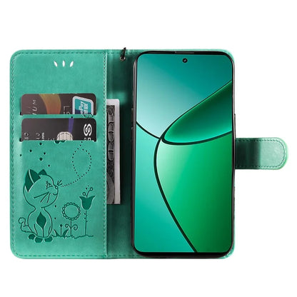 KT Imprinting Flower Series-4 For Realme Narzo 70 5G / Narzo 70 Pro 5G / P1 5G / 12 4G / 12+ 5G Case Cat Bee Pattern Leather Phone Cover