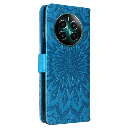 KT Imprinting Flower Series-1 For Realme Narzo 70 5G / Narzo 70 Pro 5G / P1 5G / 12 4G / 12+ 5G Case Sunflower Leather Wallet Phone Cover