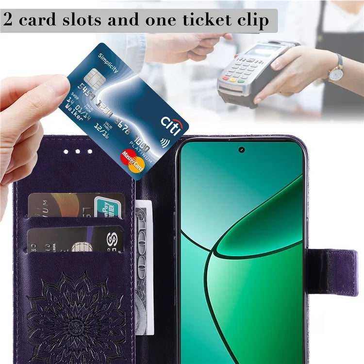 KT Imprinting Flower Series-1 For Realme Narzo 70 5G / Narzo 70 Pro 5G / P1 5G / 12 4G / 12+ 5G Case Sunflower Leather Wallet Phone Cover