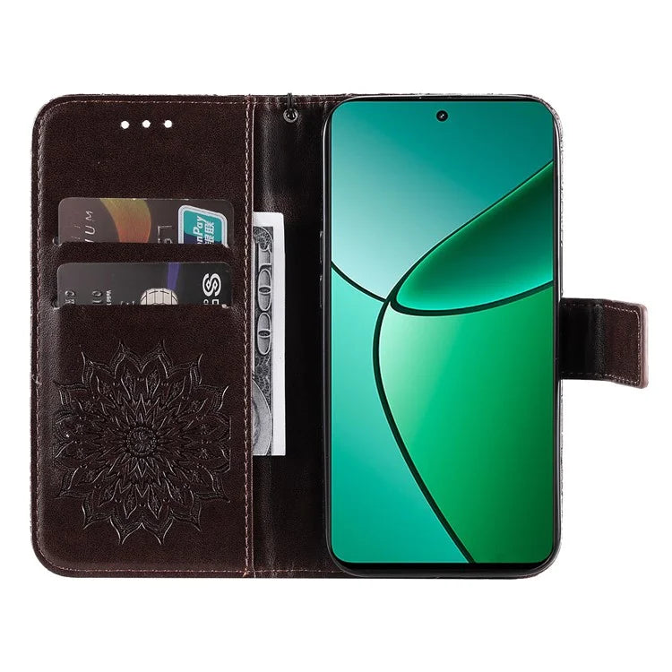 KT Imprinting Flower Series-1 For Realme Narzo 70 5G / Narzo 70 Pro 5G / P1 5G / 12 4G / 12+ 5G Case Sunflower Leather Wallet Phone Cover
