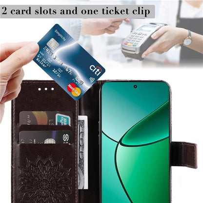 KT Imprinting Flower Series-1 For Realme Narzo 70 5G / Narzo 70 Pro 5G / P1 5G / 12 4G / 12+ 5G Case Sunflower Leather Wallet Phone Cover
