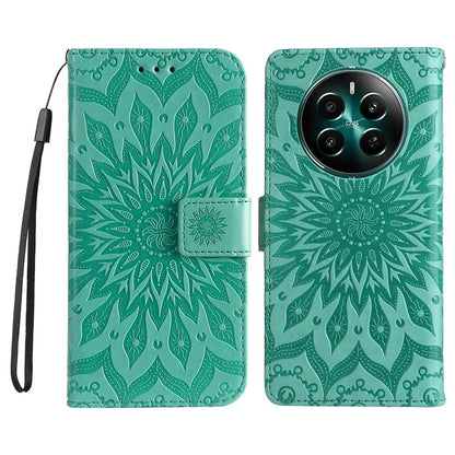 KT Imprinting Flower Series-1 For Realme Narzo 70 5G / Narzo 70 Pro 5G / P1 5G / 12 4G / 12+ 5G Case Sunflower Leather Wallet Phone Cover