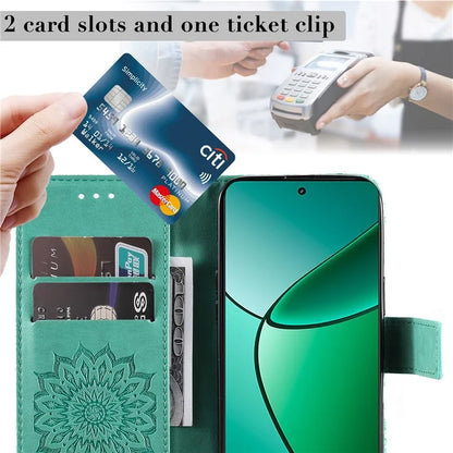 KT Imprinting Flower Series-1 For Realme Narzo 70 5G / Narzo 70 Pro 5G / P1 5G / 12 4G / 12+ 5G Case Sunflower Leather Wallet Phone Cover