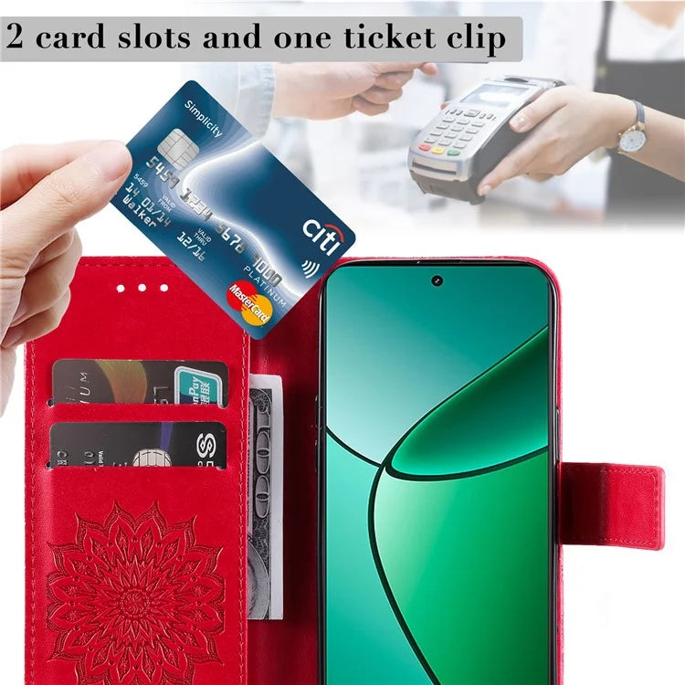 KT Imprinting Flower Series-1 For Realme Narzo 70 5G / Narzo 70 Pro 5G / P1 5G / 12 4G / 12+ 5G Case Sunflower Leather Wallet Phone Cover