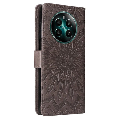 KT Imprinting Flower Series-1 For Realme Narzo 70 5G / Narzo 70 Pro 5G / P1 5G / 12 4G / 12+ 5G Case Sunflower Leather Wallet Phone Cover