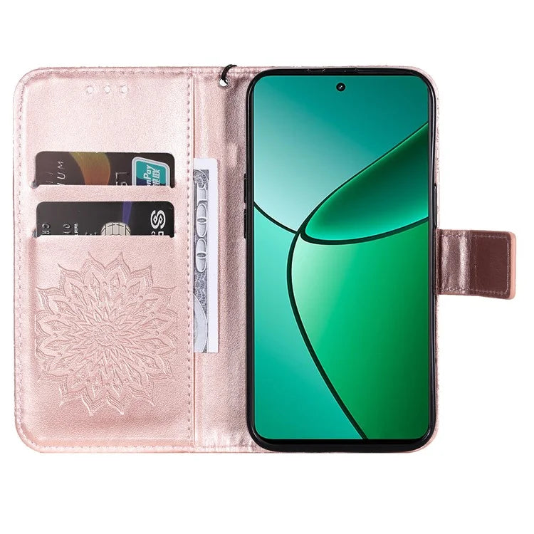 KT Imprinting Flower Series-1 For Realme Narzo 70 5G / Narzo 70 Pro 5G / P1 5G / 12 4G / 12+ 5G Case Sunflower Leather Wallet Phone Cover