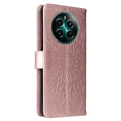 KT Imprinting Flower Series-1 For Realme Narzo 70 5G / Narzo 70 Pro 5G / P1 5G / 12 4G / 12+ 5G Case Sunflower Leather Wallet Phone Cover