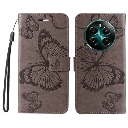 KT Imprinting Flower Series-2 For Realme Narzo 70 5G / Narzo 70 Pro 5G / P1 5G / 12 4G / 12+ 5G Case Butterfly Leather Phone Cover