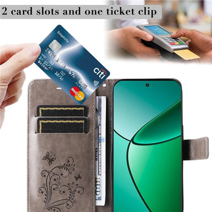 KT Imprinting Flower Series-2 For Realme Narzo 70 5G / Narzo 70 Pro 5G / P1 5G / 12 4G / 12+ 5G Case Butterfly Leather Phone Cover