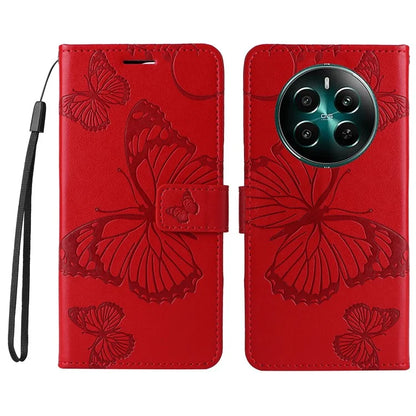 KT Imprinting Flower Series-2 For Realme Narzo 70 5G / Narzo 70 Pro 5G / P1 5G / 12 4G / 12+ 5G Case Butterfly Leather Phone Cover