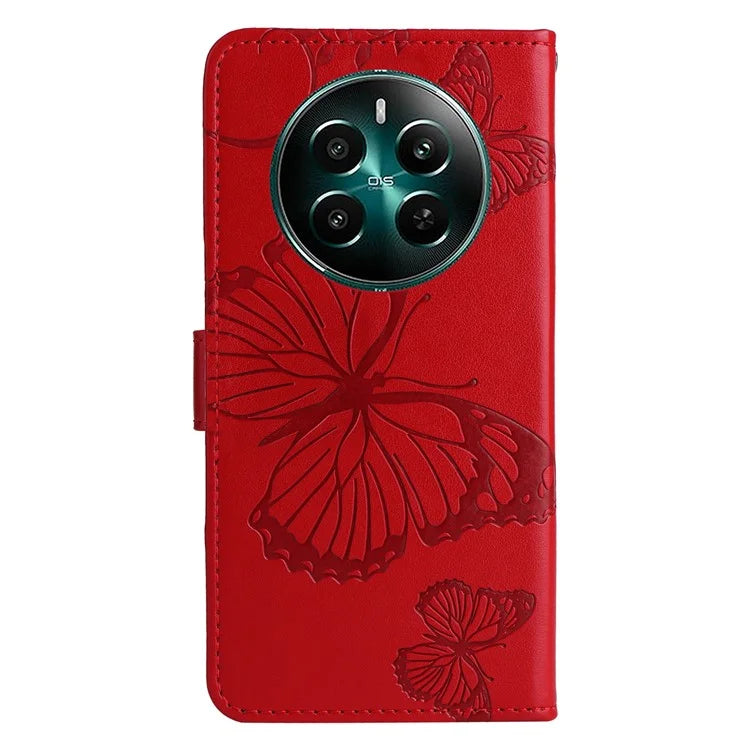 KT Imprinting Flower Series-2 For Realme Narzo 70 5G / Narzo 70 Pro 5G / P1 5G / 12 4G / 12+ 5G Case Butterfly Leather Phone Cover