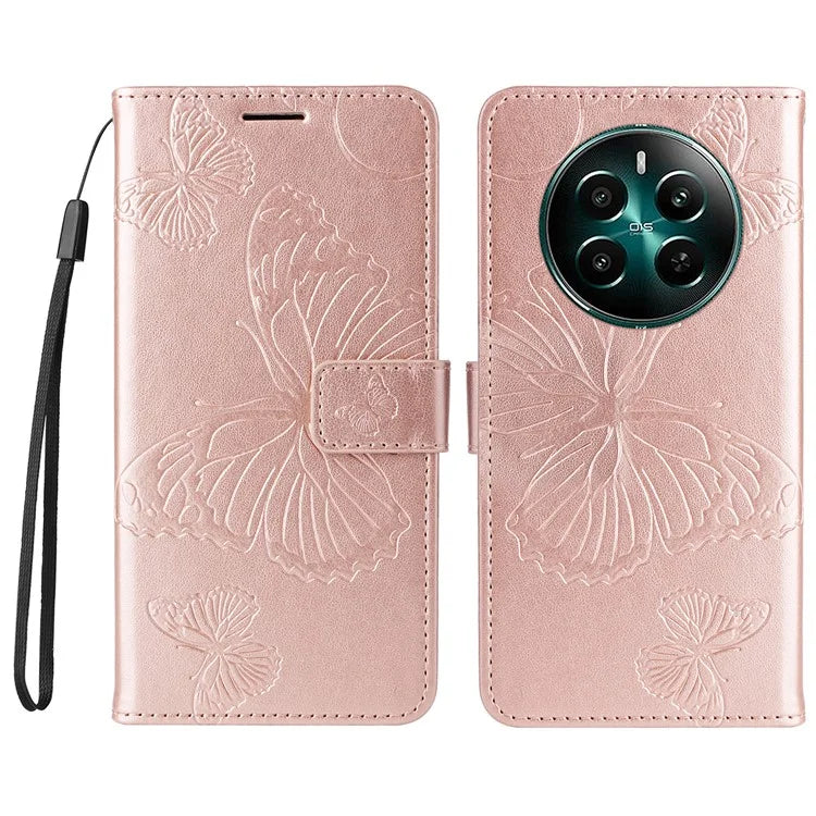 KT Imprinting Flower Series-2 For Realme Narzo 70 5G / Narzo 70 Pro 5G / P1 5G / 12 4G / 12+ 5G Case Butterfly Leather Phone Cover