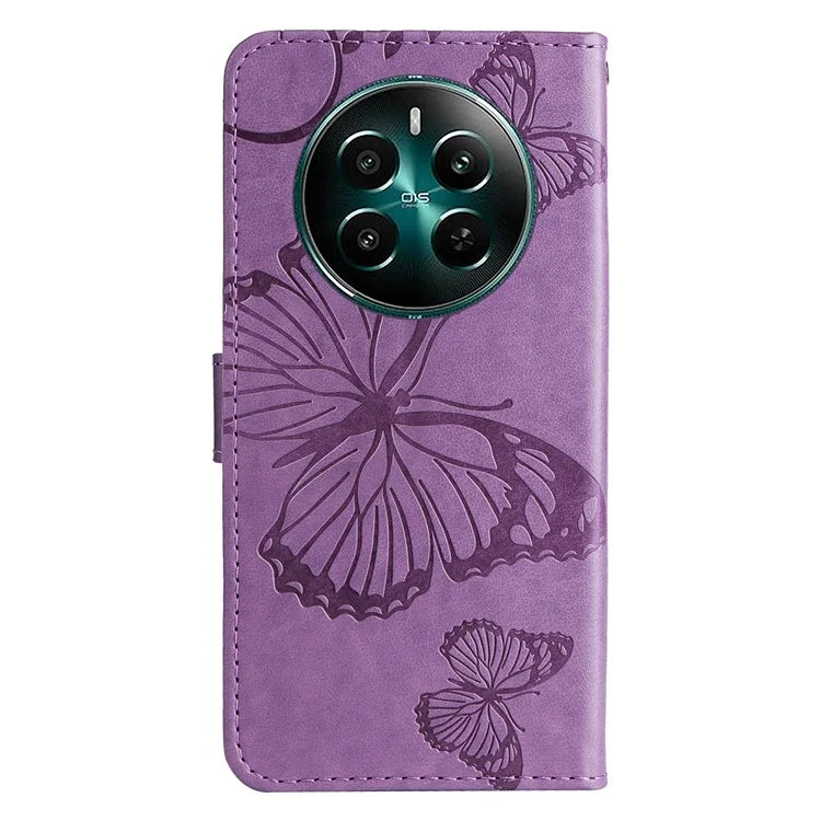 KT Imprinting Flower Series-2 For Realme Narzo 70 5G / Narzo 70 Pro 5G / P1 5G / 12 4G / 12+ 5G Case Butterfly Leather Phone Cover