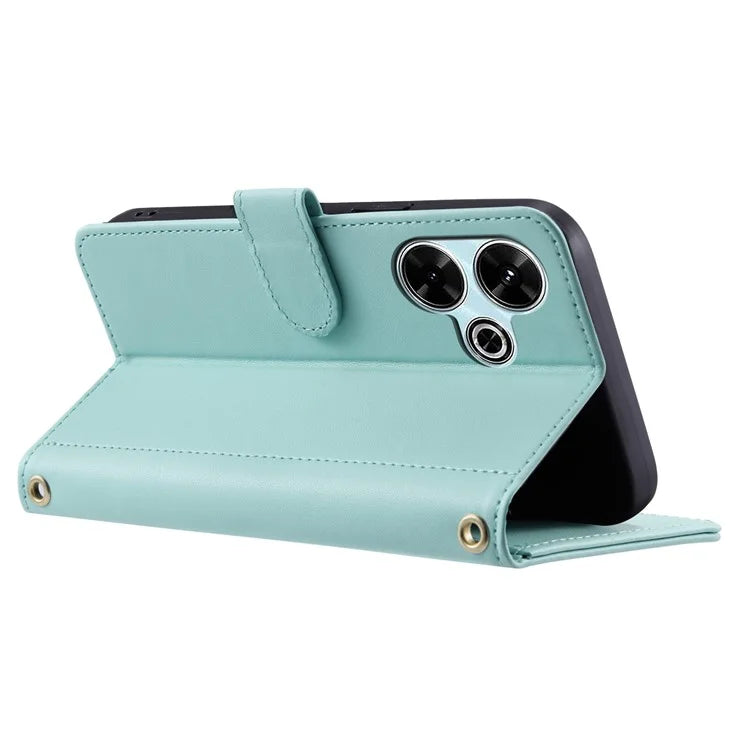 For Xiaomi Redmi 13 5G / 4G / Poco M6 4G / Redmi Note 13R 5G Wallet Case Rhombus Grid PU Leather Phone Cover