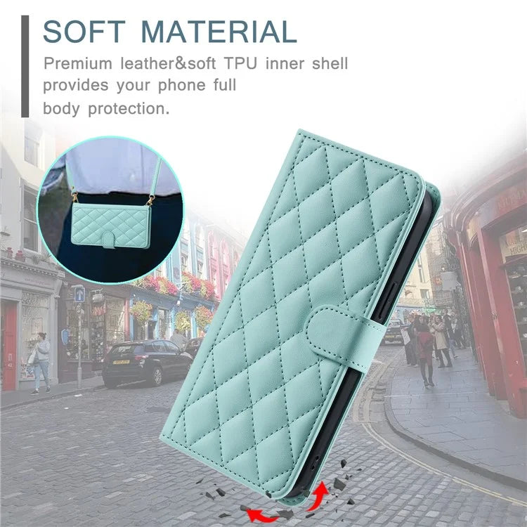 For Xiaomi Redmi 13 5G / 4G / Poco M6 4G / Redmi Note 13R 5G Wallet Case Rhombus Grid PU Leather Phone Cover
