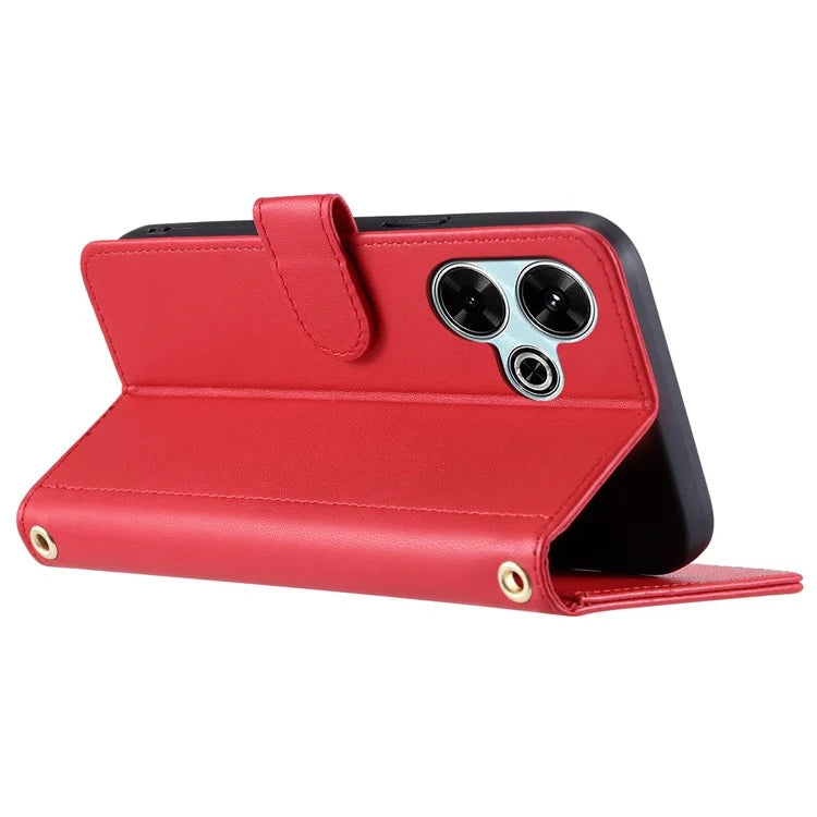 For Xiaomi Redmi 13 5G / 4G / Poco M6 4G / Redmi Note 13R 5G Wallet Case Rhombus Grid PU Leather Phone Cover