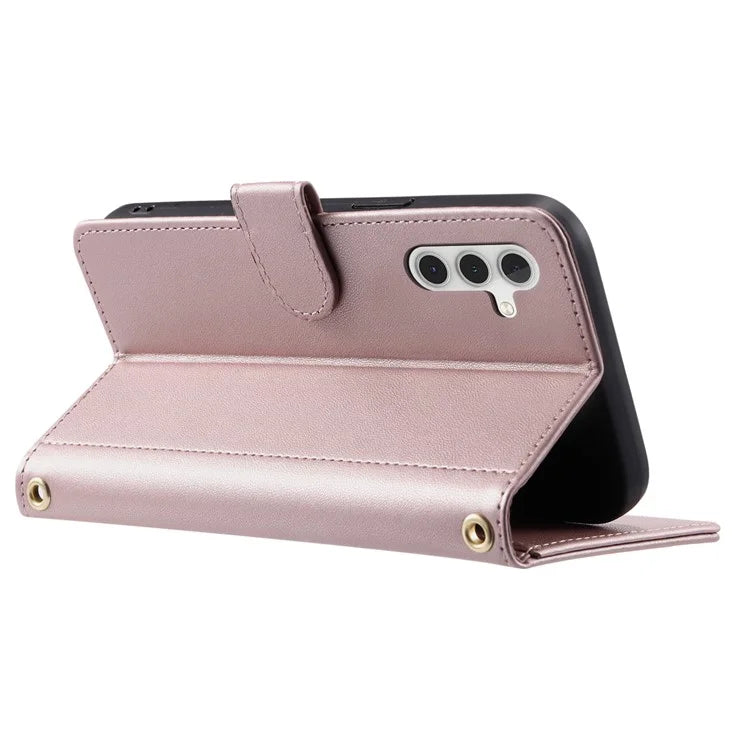 For Samsung Galaxy S24 FE Wallet Case Rhombus Grid PU Leather Phone Cover