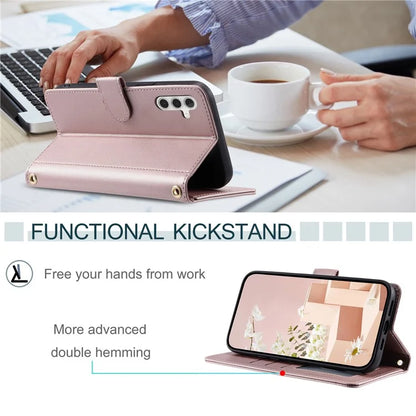 For Samsung Galaxy S24 FE Wallet Case Rhombus Grid PU Leather Phone Cover