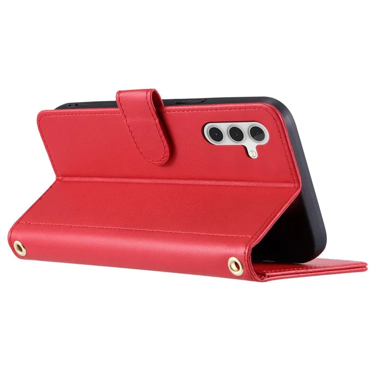 For Samsung Galaxy S24 FE Wallet Case Rhombus Grid PU Leather Phone Cover