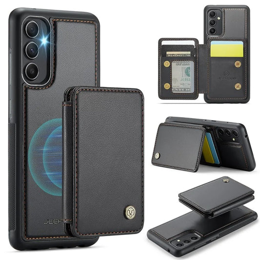 JEEHOOD J05 For Samsung Galaxy A54 5G Case Card Holder Kickstand Leather+TPU Phone Cover