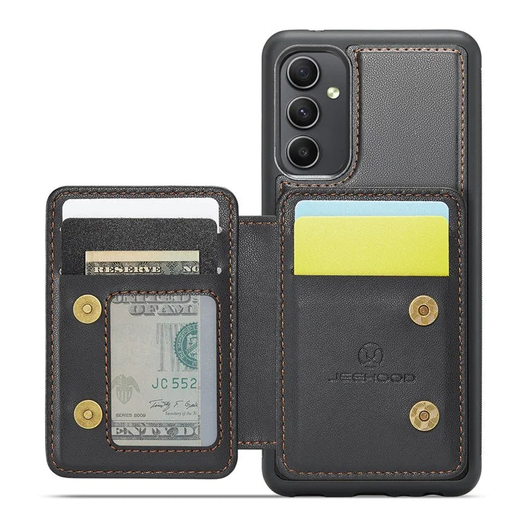 JEEHOOD J05 For Samsung Galaxy A54 5G Case Card Holder Kickstand Leather+TPU Phone Cover