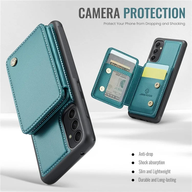 JEEHOOD J05 For Samsung Galaxy A54 5G Case Card Holder Kickstand Leather+TPU Phone Cover