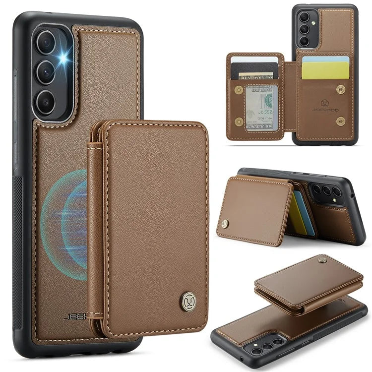 JEEHOOD J05 For Samsung Galaxy A54 5G Case Card Holder Kickstand Leather+TPU Phone Cover