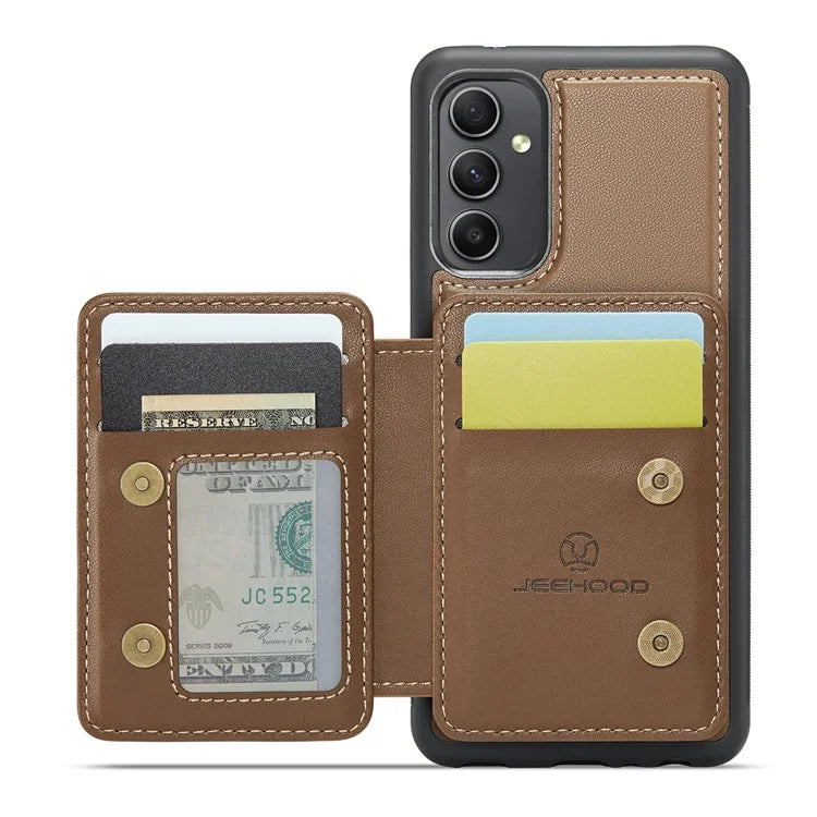 JEEHOOD J05 For Samsung Galaxy A54 5G Case Card Holder Kickstand Leather+TPU Phone Cover