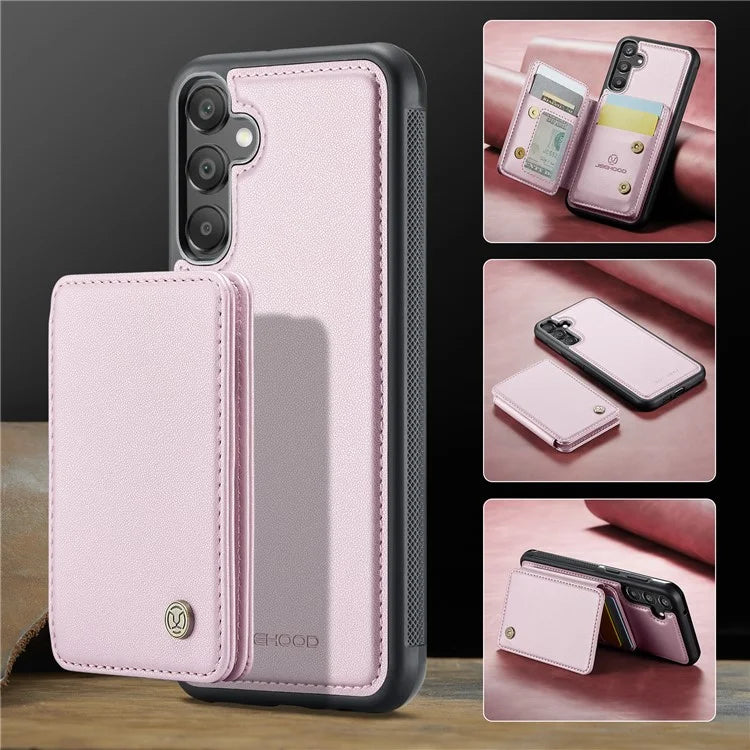 JEEHOOD J05 For Samsung Galaxy A55 5G Case Card Holder Kickstand Leather+TPU Phone Cover