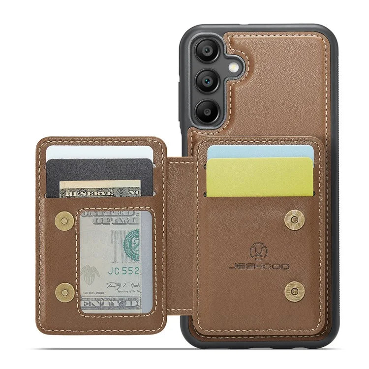 JEEHOOD J05 For Samsung Galaxy A55 5G Case Card Holder Kickstand Leather+TPU Phone Cover