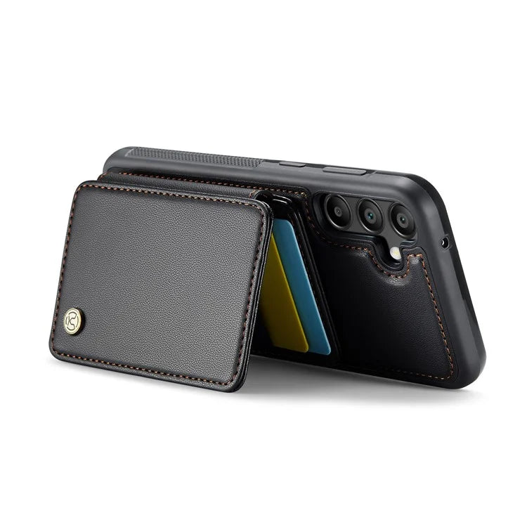 JEEHOOD J05 For Samsung Galaxy A55 5G Case Card Holder Kickstand Leather+TPU Phone Cover
