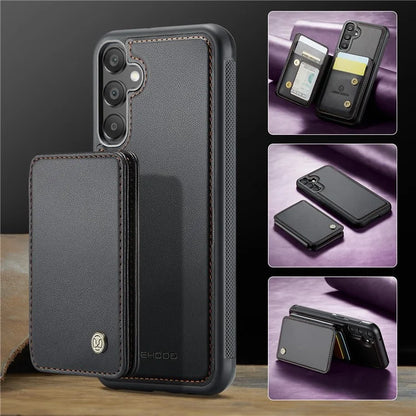 JEEHOOD J05 For Samsung Galaxy A55 5G Case Card Holder Kickstand Leather+TPU Phone Cover