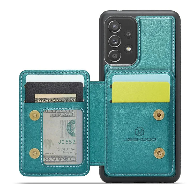 JEEHOOD J05 For Samsung Galaxy A53 5G Case Card Holder Kickstand Leather+TPU Phone Cover